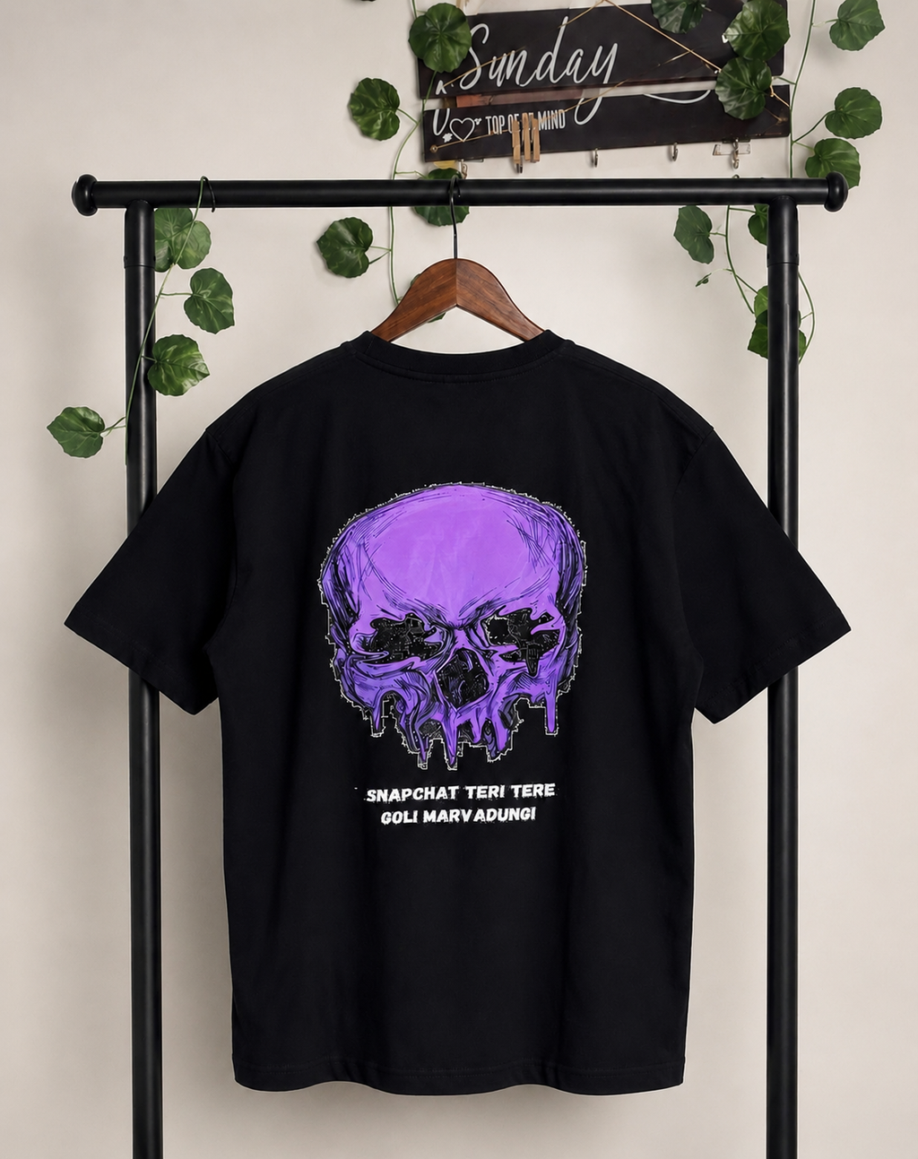 Eyes On Me Black over-sized T shirt