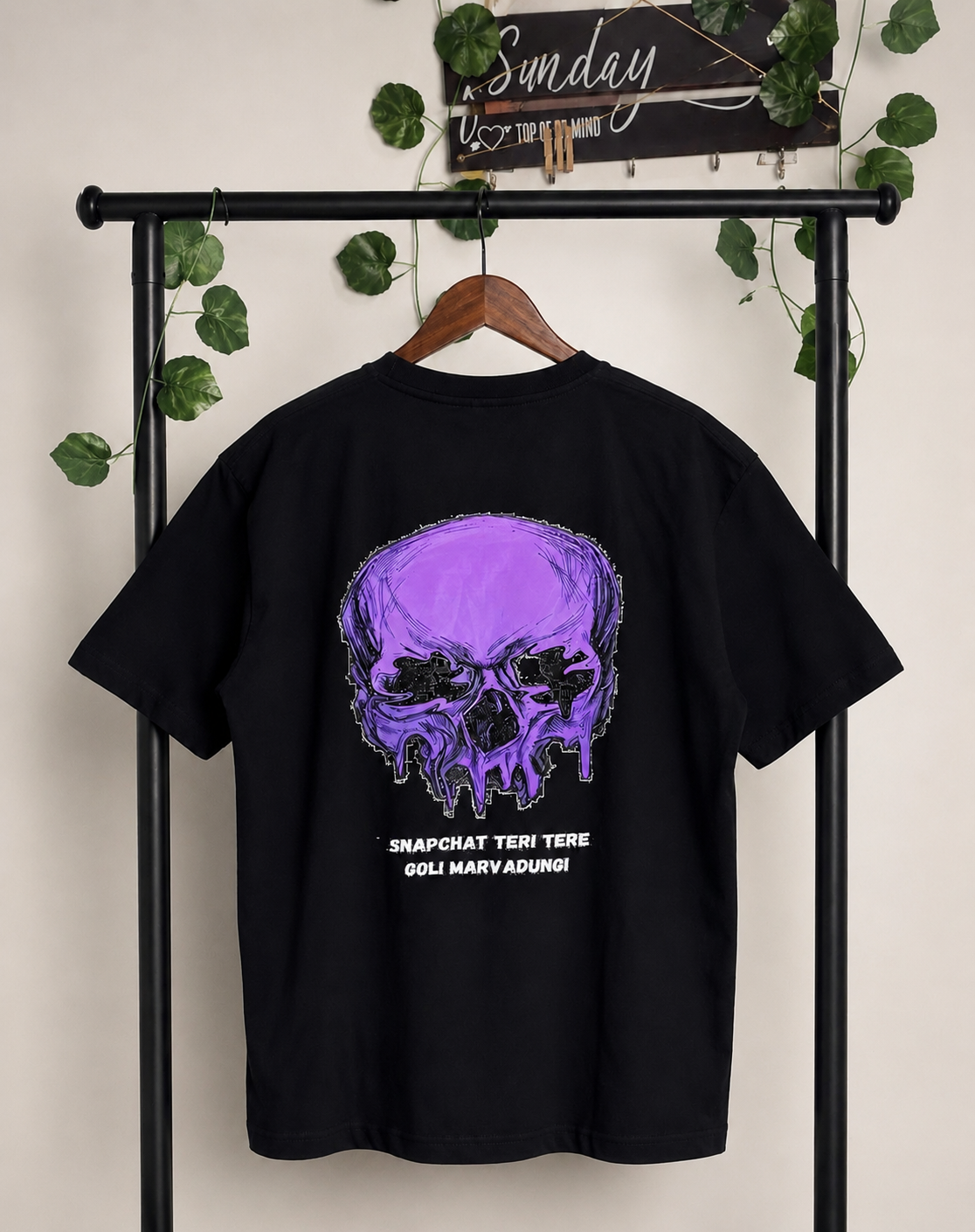 Eyes On Me Black over-sized T shirt
