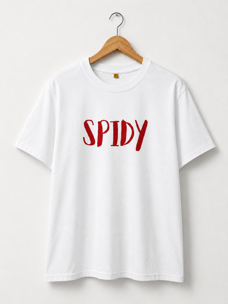 Spidy white regular fit t shirt