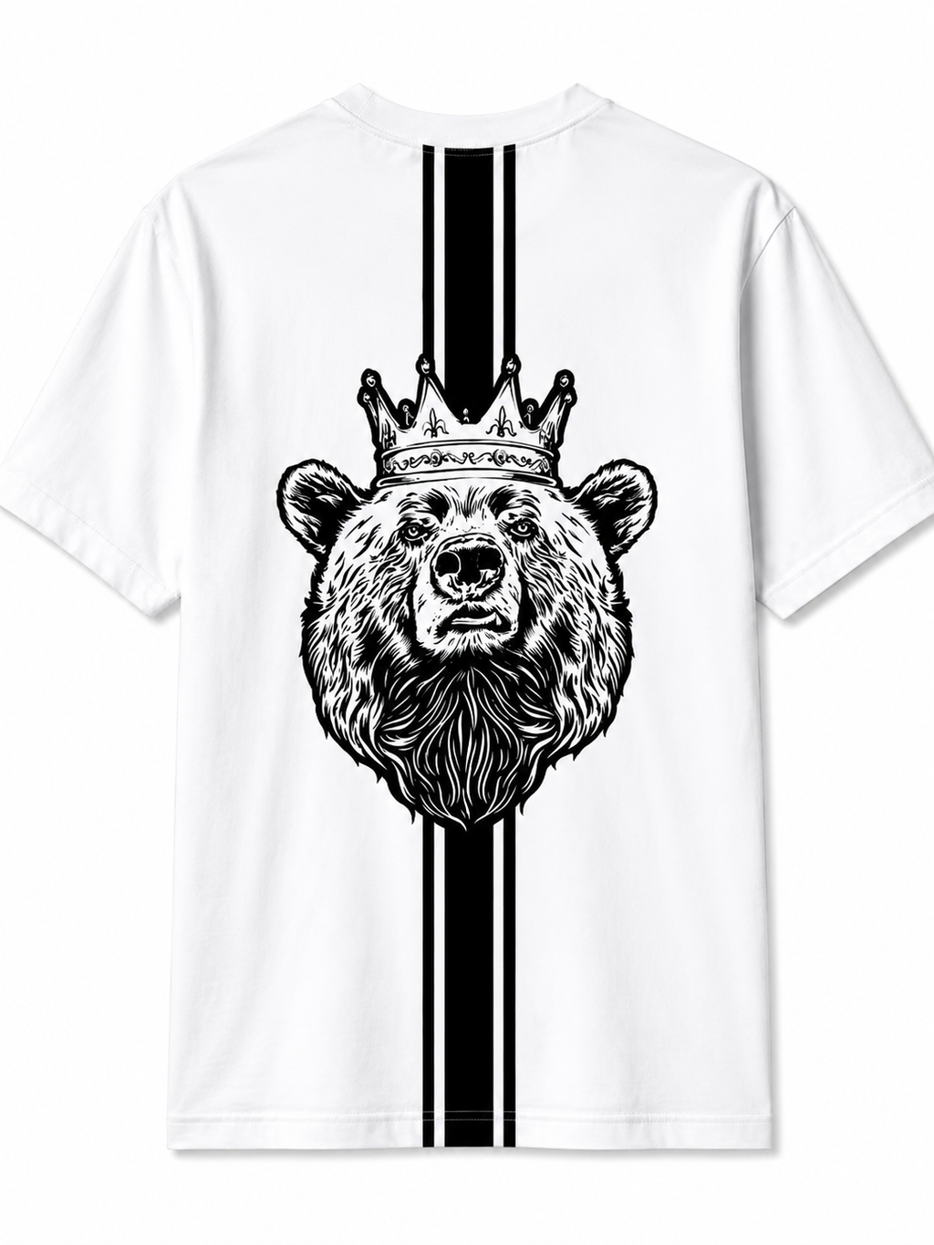 Bear Crown Graphic White Regular Fit T-Shirt