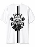 Bear Crown Graphic White Regular Fit T-Shirt