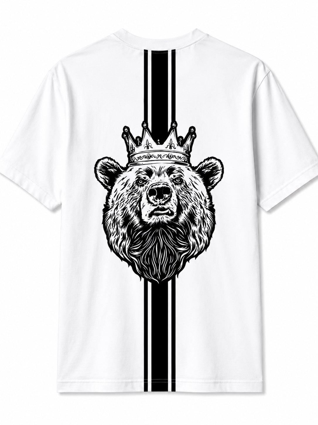 Bear Crown Graphic White Regular Fit T-Shirt