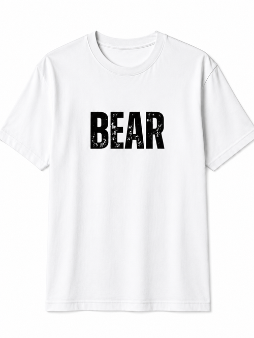 Bear Crown Graphic White Regular Fit T-Shirt